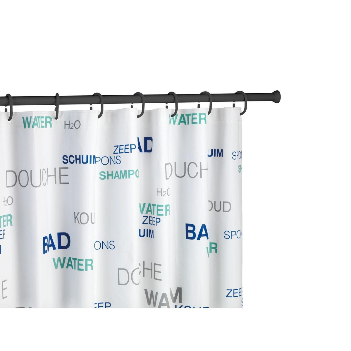 Wenko Barre de douche télescopique - 70/115 cm - Noir
