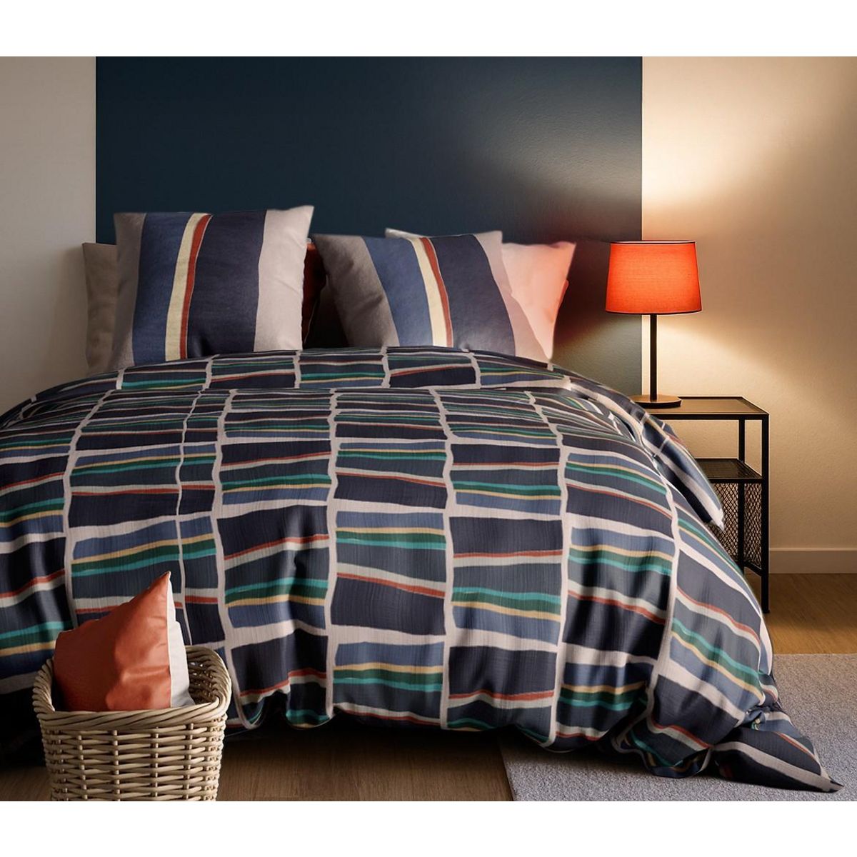 ATELIER DU COTON Parure housse de couette 100% coton 57fils , arty