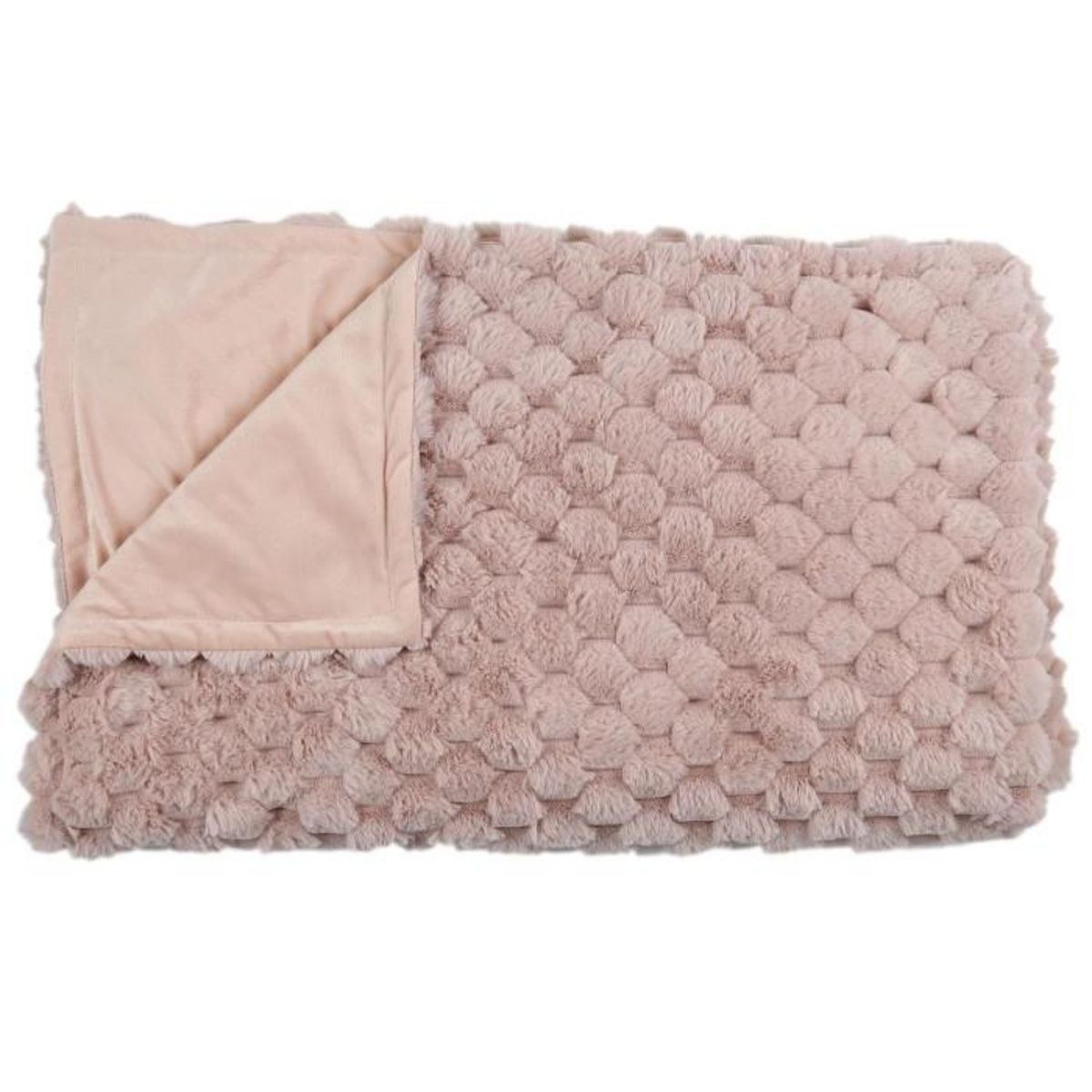 Paris Prix Plaid Imitation Fourrure Uni  Opulence  120x150cm Rose