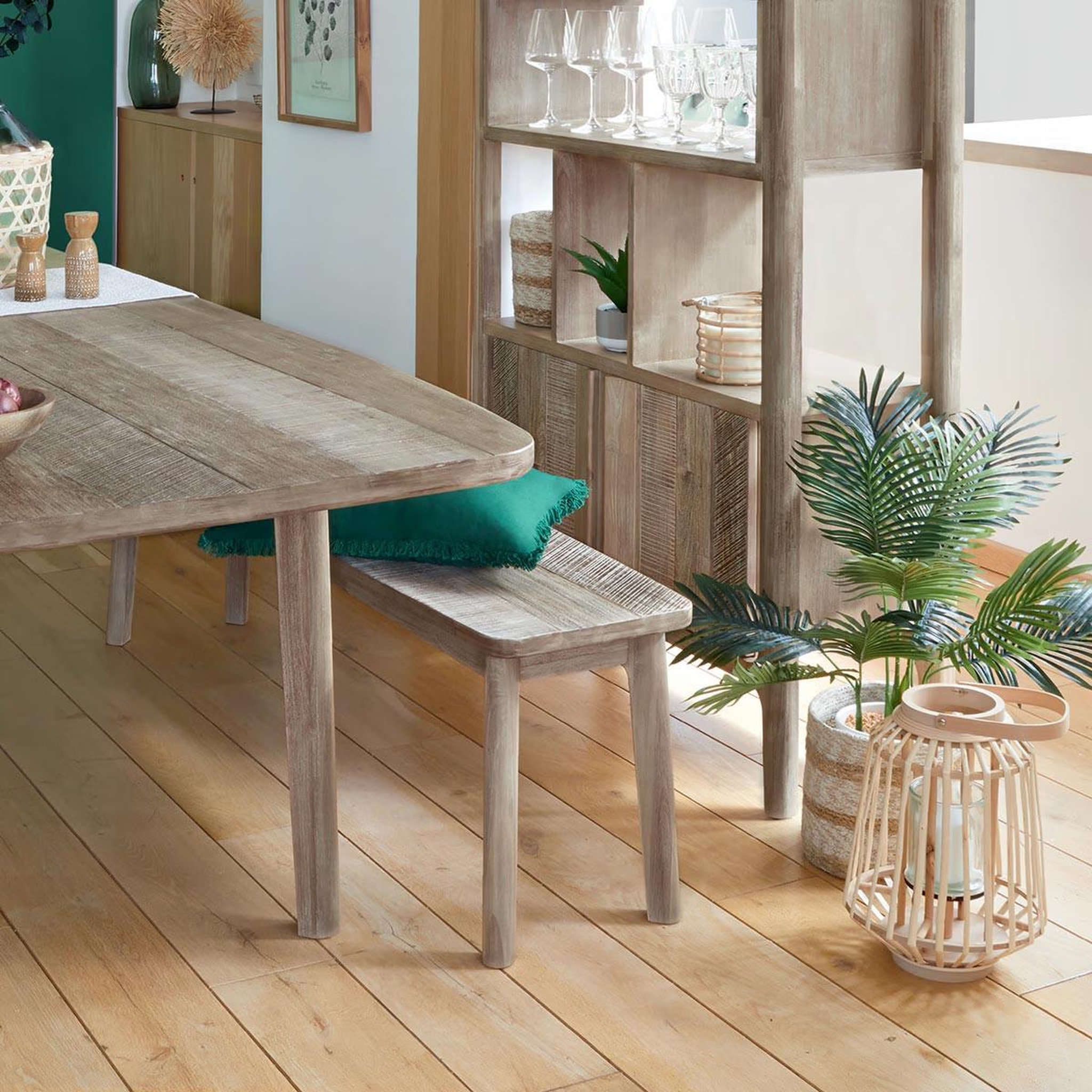 Voir la diapositive 4 : ATMOSPHERA Banc design en bois  banila  150cm naturel