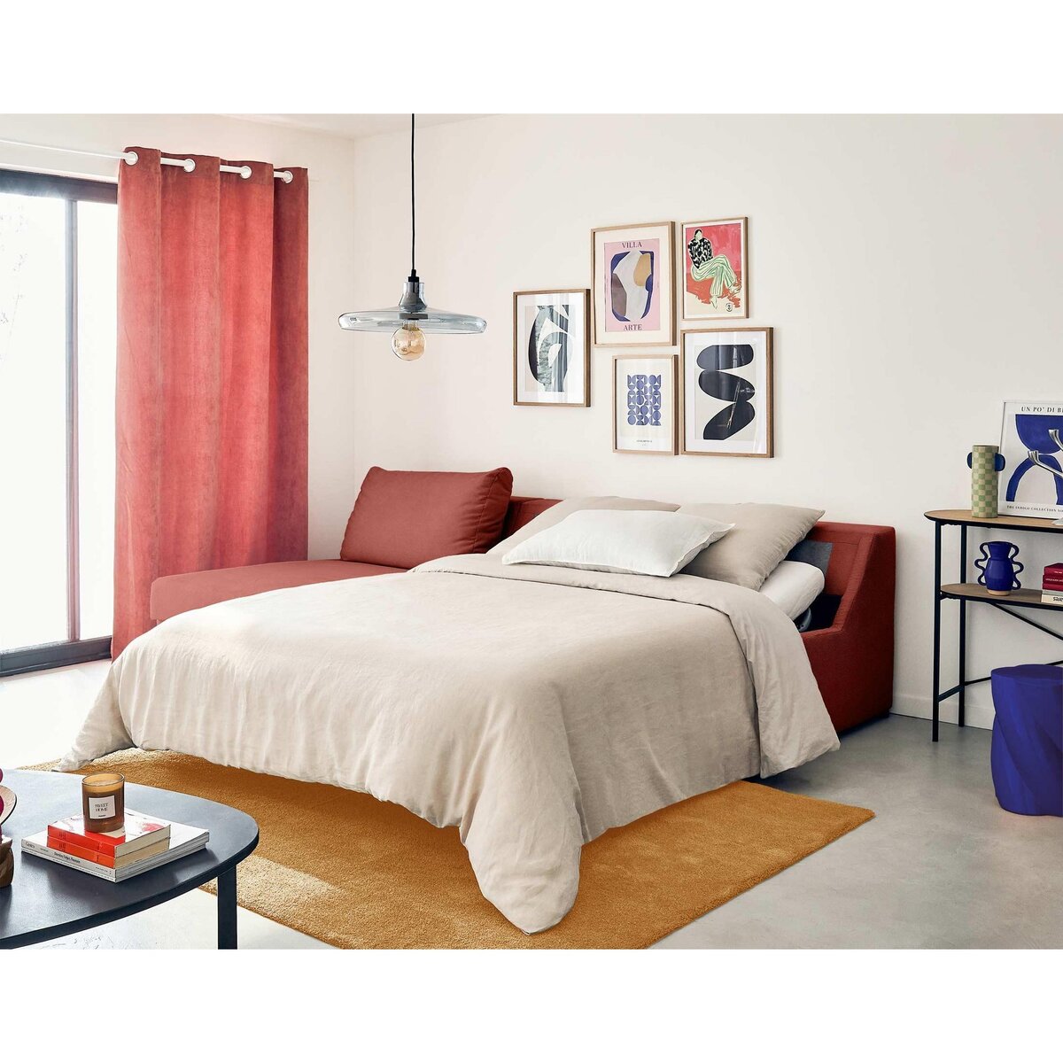 LISA DESIGN Palmira - canapé d'angle gauche - 4 places - convertible couchage quotidien - matelas 14 cm - en velours côtelé