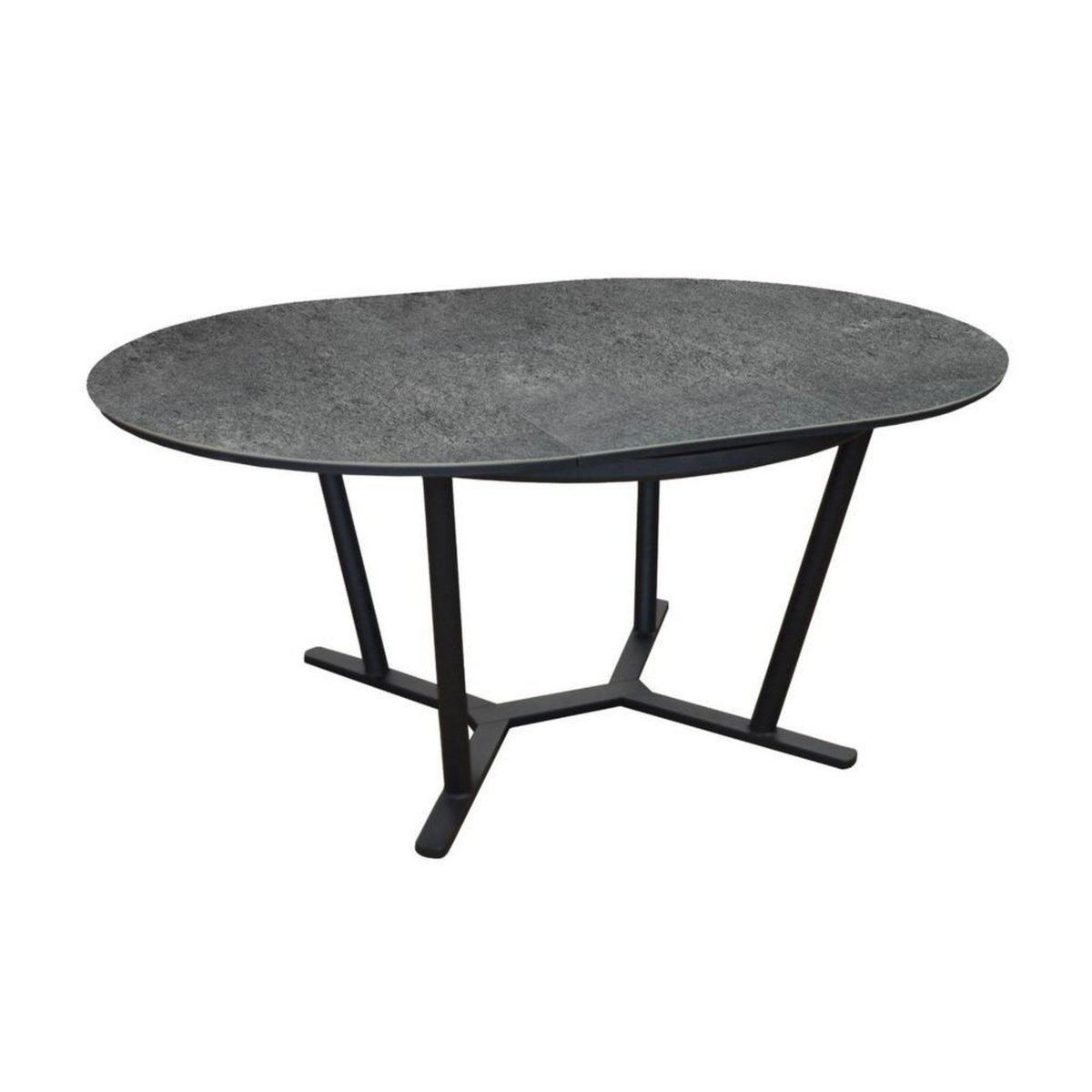 Proloisirs table de jardin ronde Valenza en Aluminium 125/175 cm - plateau SPC - graphite/girs
