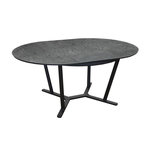 Proloisirs table de jardin ronde Valenza en Aluminium 125/175 cm - plateau SPC - graphite/girs