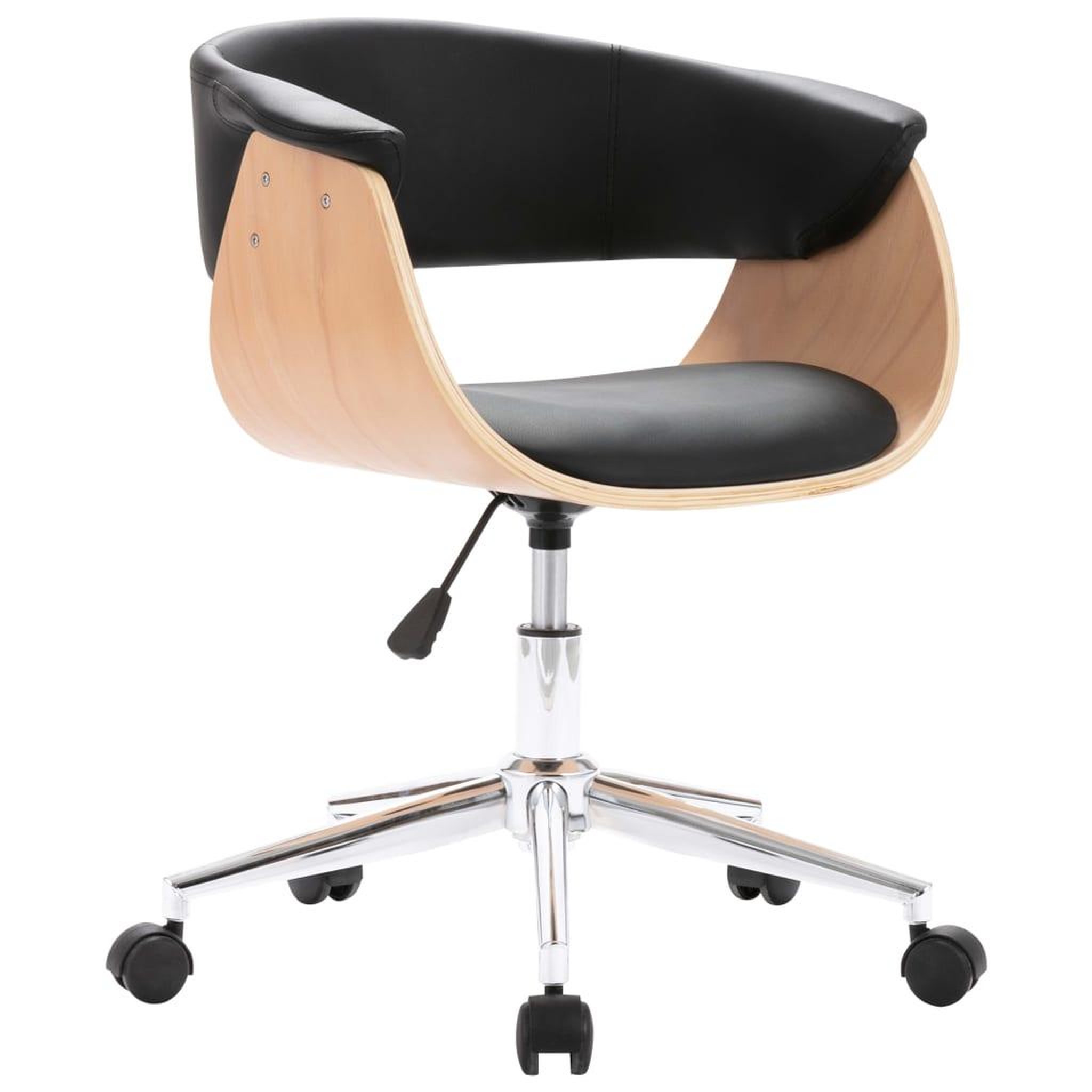 Voir la diapositive 2 : VIDAXL Chaise pivotante a manger Noir Bois courbe et similicuir