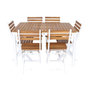 Voir la diapositive 5 : SWEEEK Table de jardin acacia avec coins arrondis, 8 chaises, 160 x 90 x 75 cm