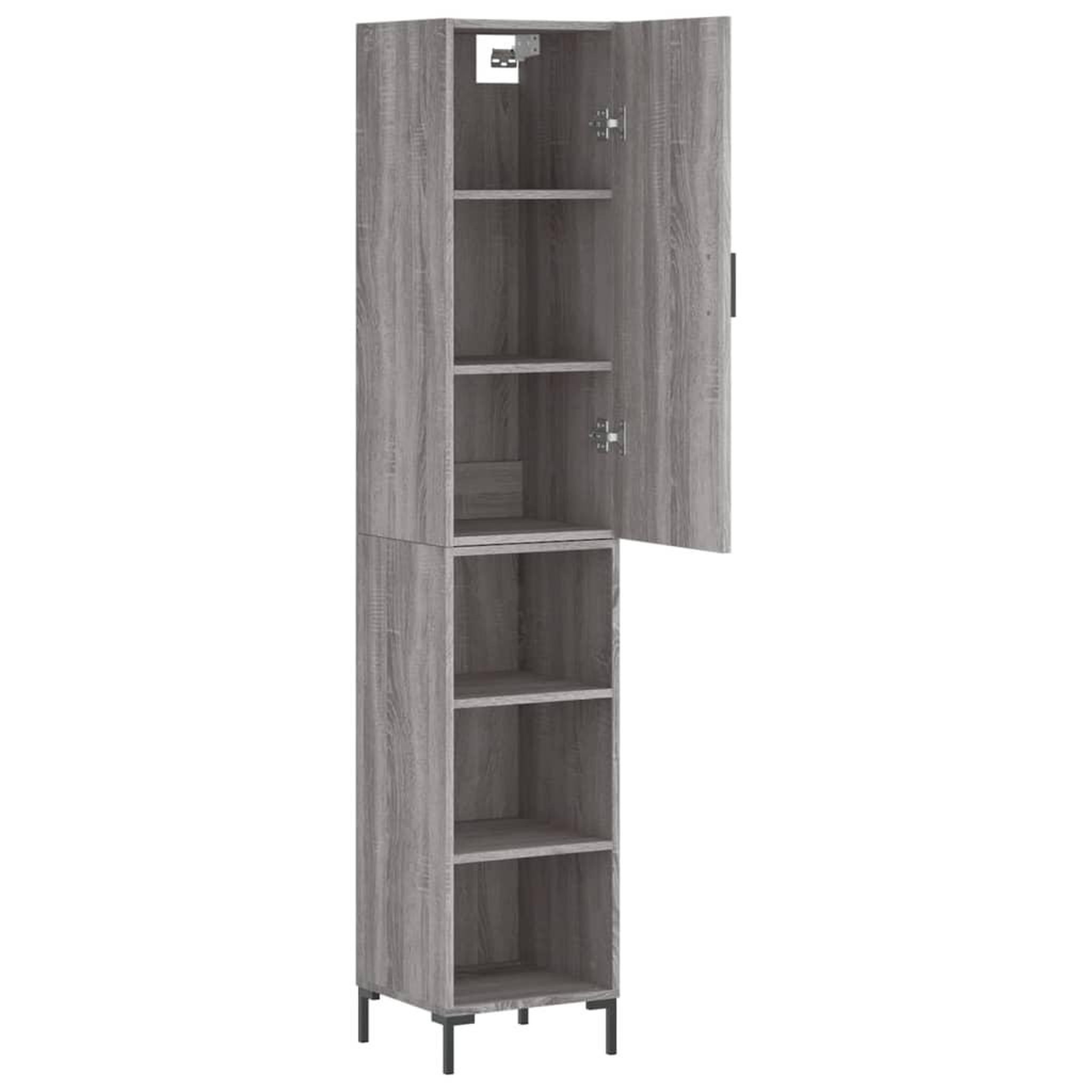 Voir la diapositive 4 : VIDAXL Buffet haut Sonoma gris 34,5x34x180 cm Bois d'ingenierie