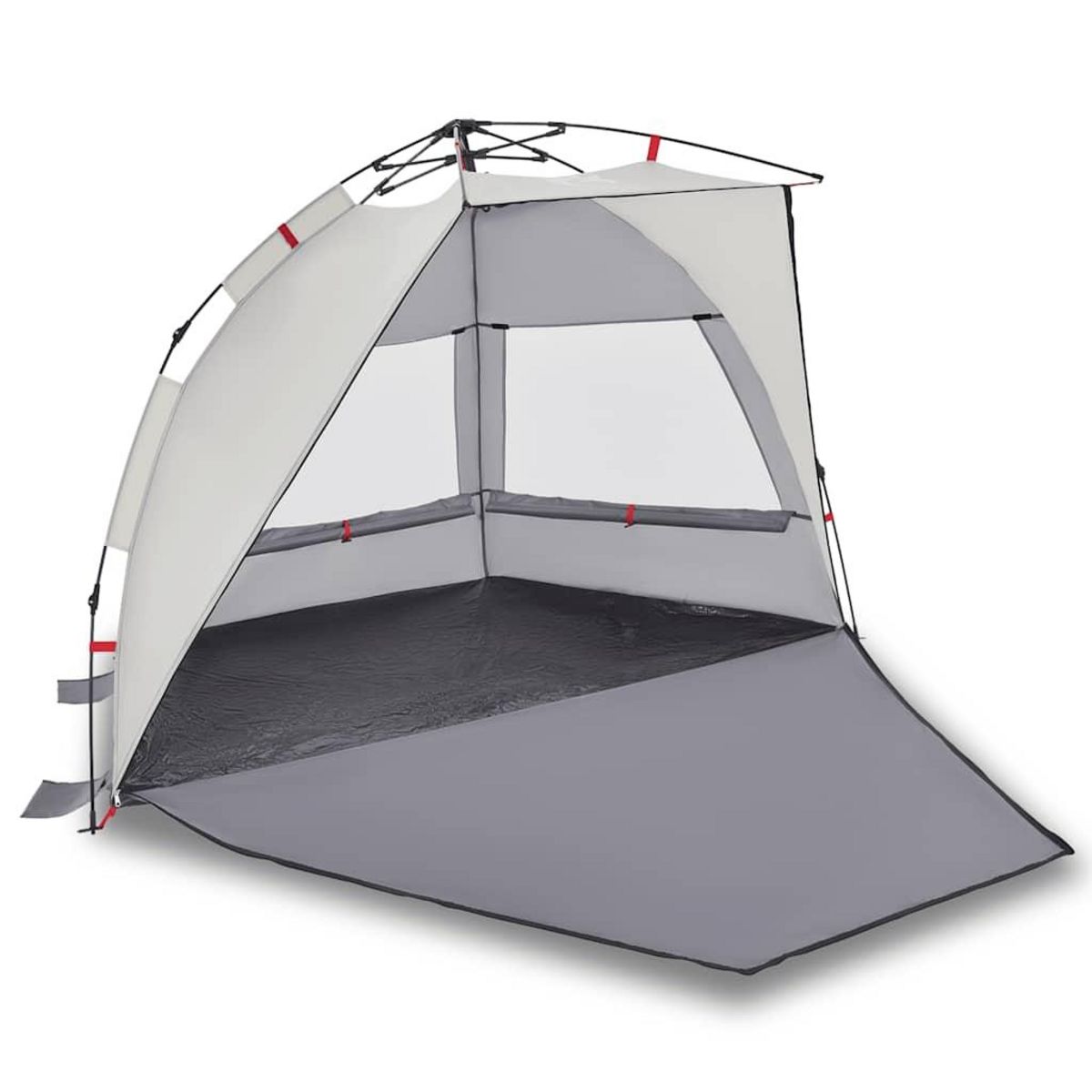 VIDAXL Tente de plage 2 personnes gris liberation rapide impermeable