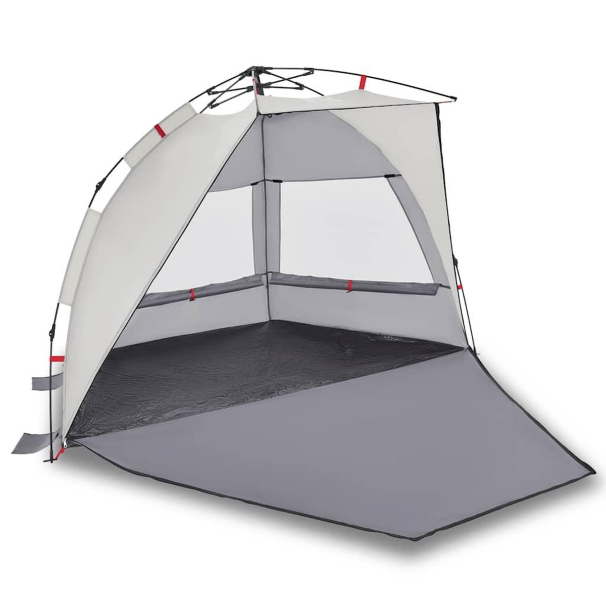 VIDAXL Tente de plage 2 personnes gris liberation rapide impermeable