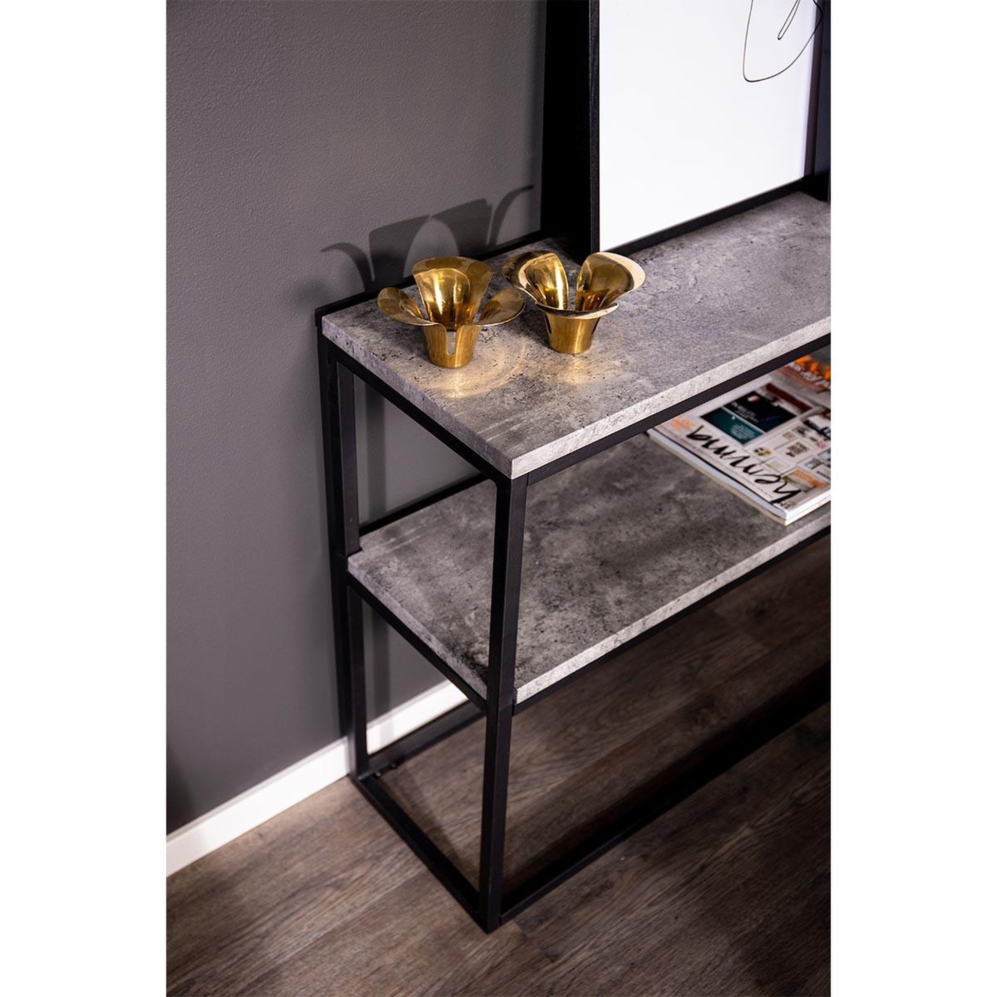 Voir la diapositive 6 : Paris Prix Console design double  rise  110cm gris & noir