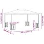 Voir la diapositive 6 : VIDAXL Tonnelle avec parois et toit double 3x4 m Taupe