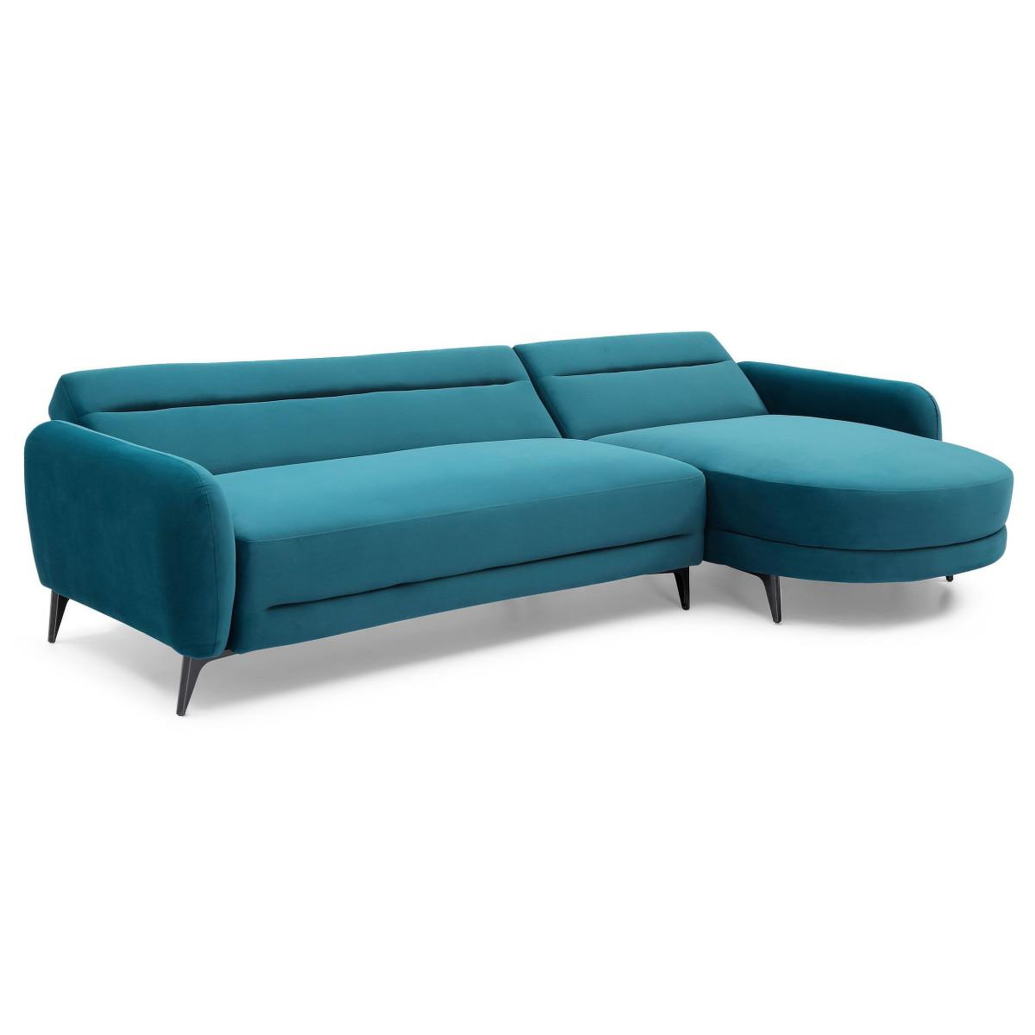 Voir la diapositive 5 : Paris Prix Canapé d'angle convertible en velours  milan  283cm bleu canard