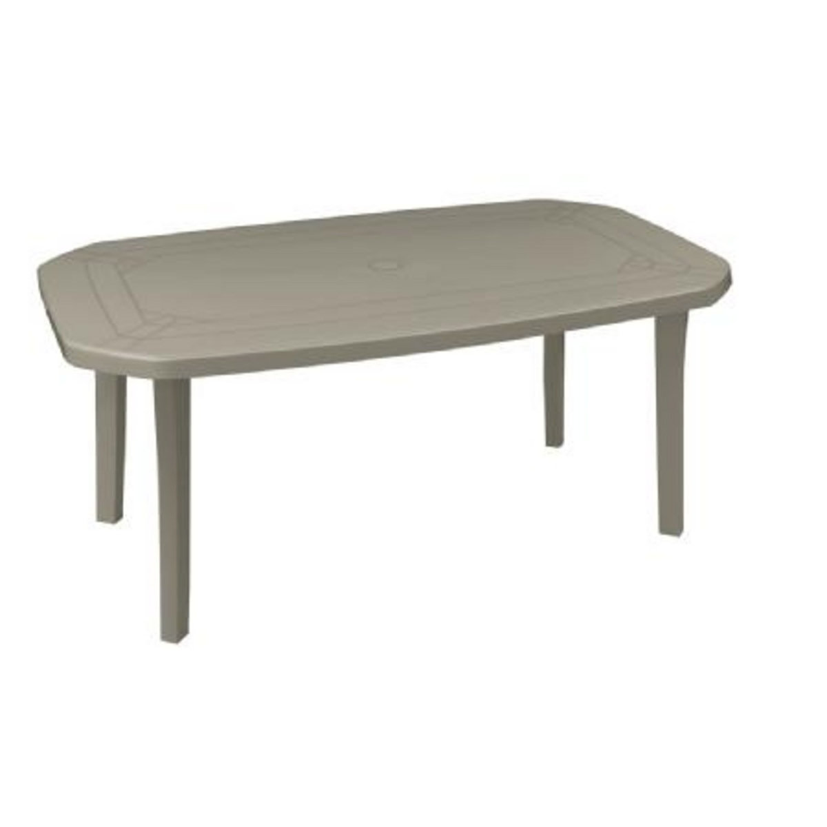 GROSFILLEX Table de jardin - Résine - Taupe - 165x100cm - MIAMI