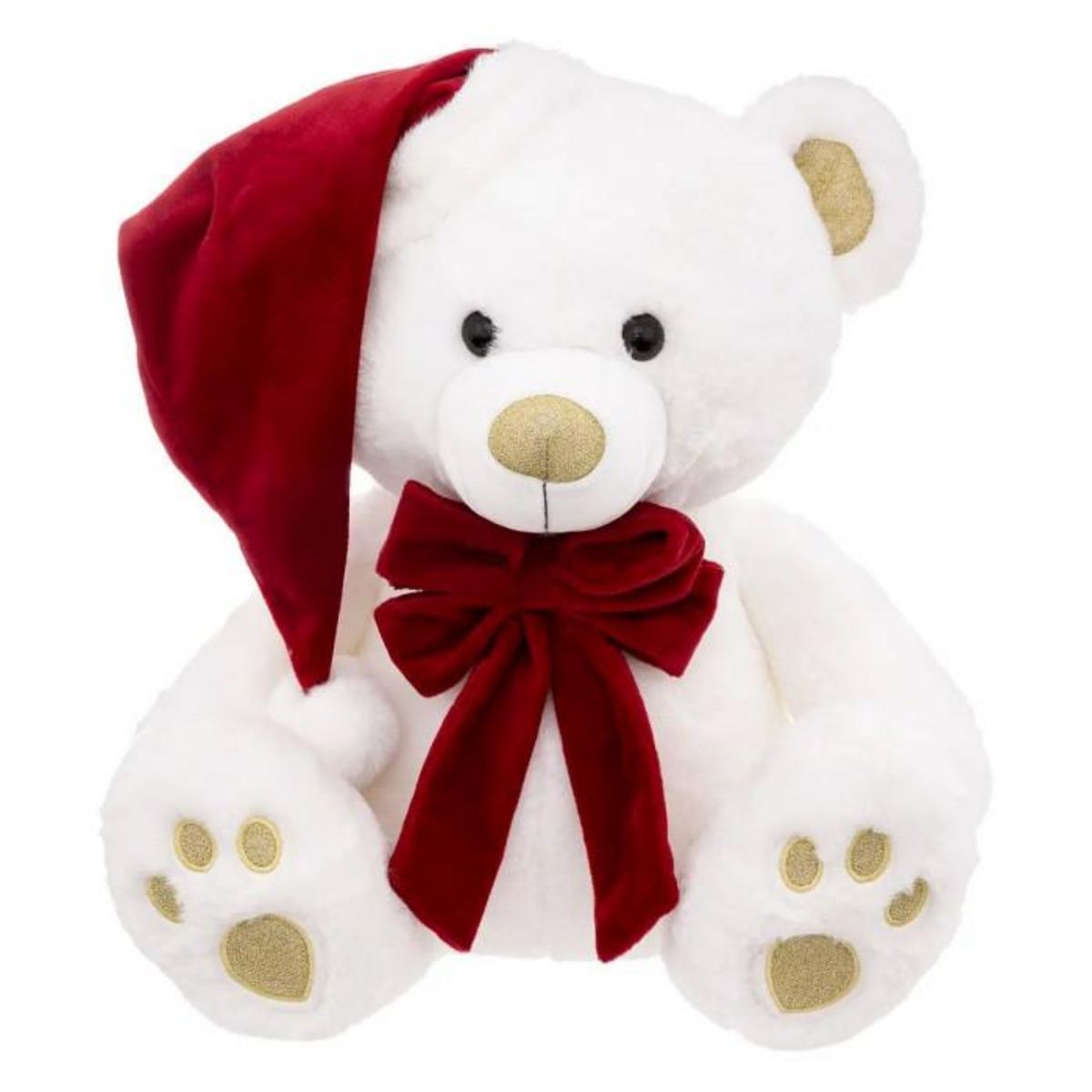 ATMOSPHERA Peluche Enfant Ours  Soir de Noël  48cm Blanc