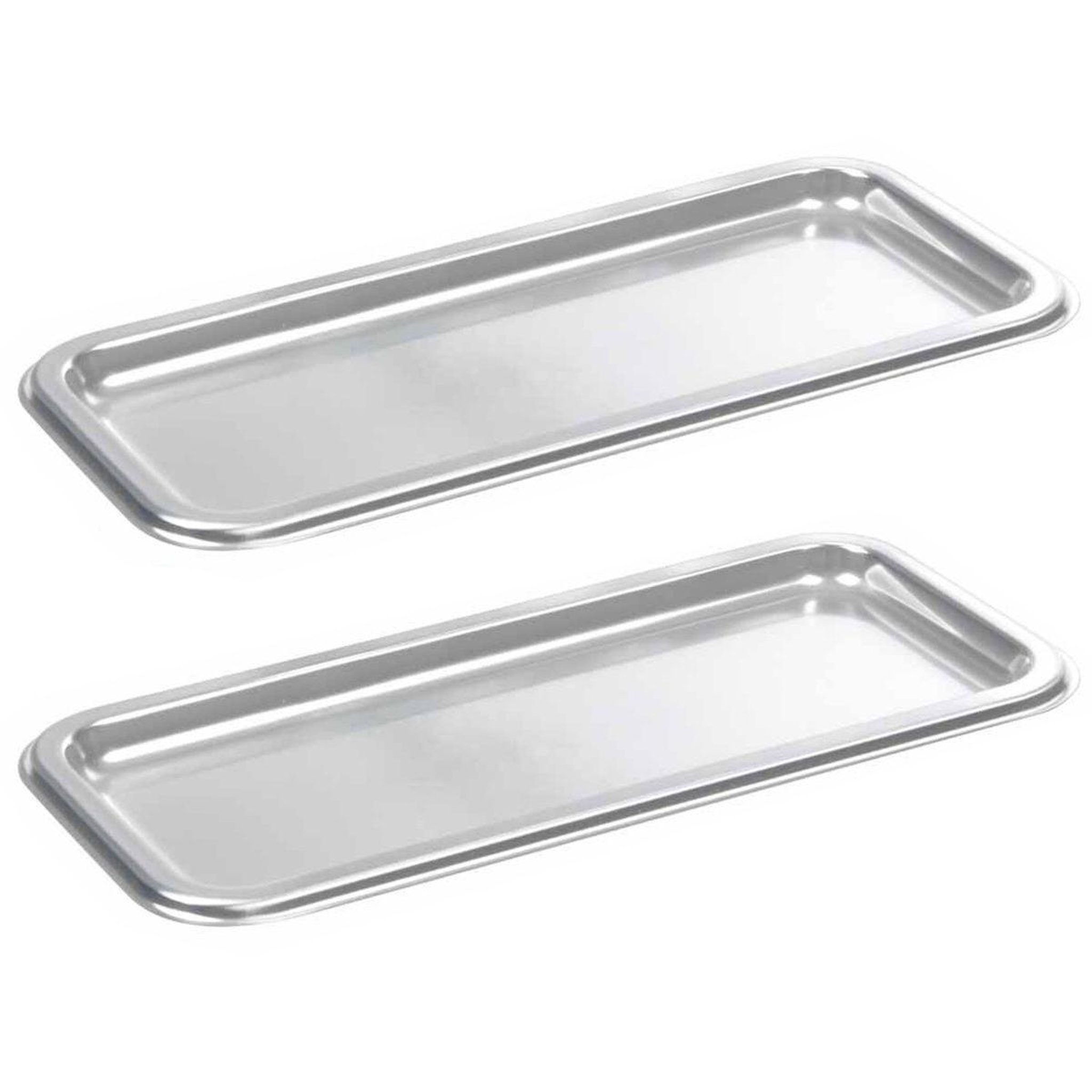 HOMEA Lot de 2 plateaux à cake  luis  35cm argent