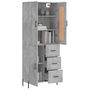 Voir la diapositive 3 : VIDAXL Buffet haut Gris beton 69,5x34x180 cm Bois d'ingenierie