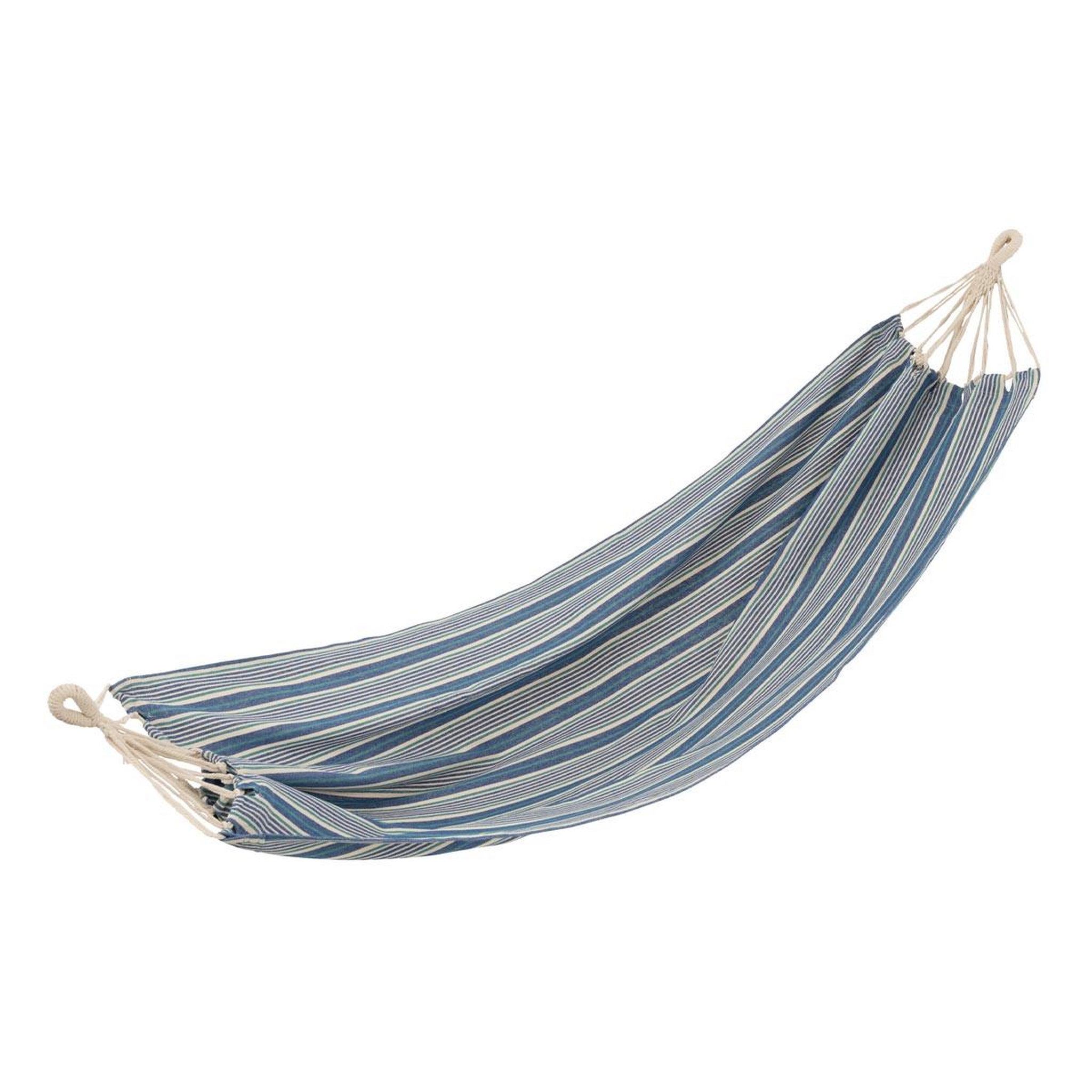 J-LINE Hamac en tissu  rayures  200cm bleu