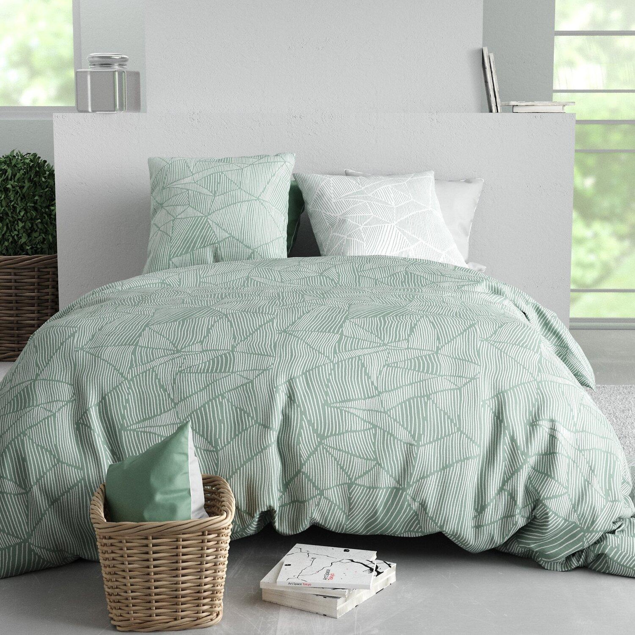 Voir la diapositive 4 : ATELIER DU COTON Parure de couette 100% coton 57fils adely