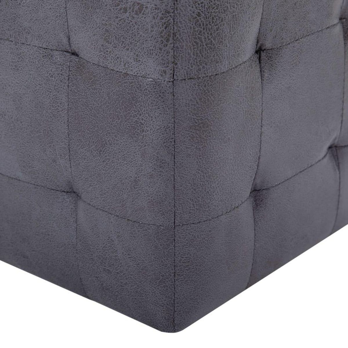 VIDAXL 2 pcs Poufs Gris 30 x 30 x 30 cm Similicuir daim
