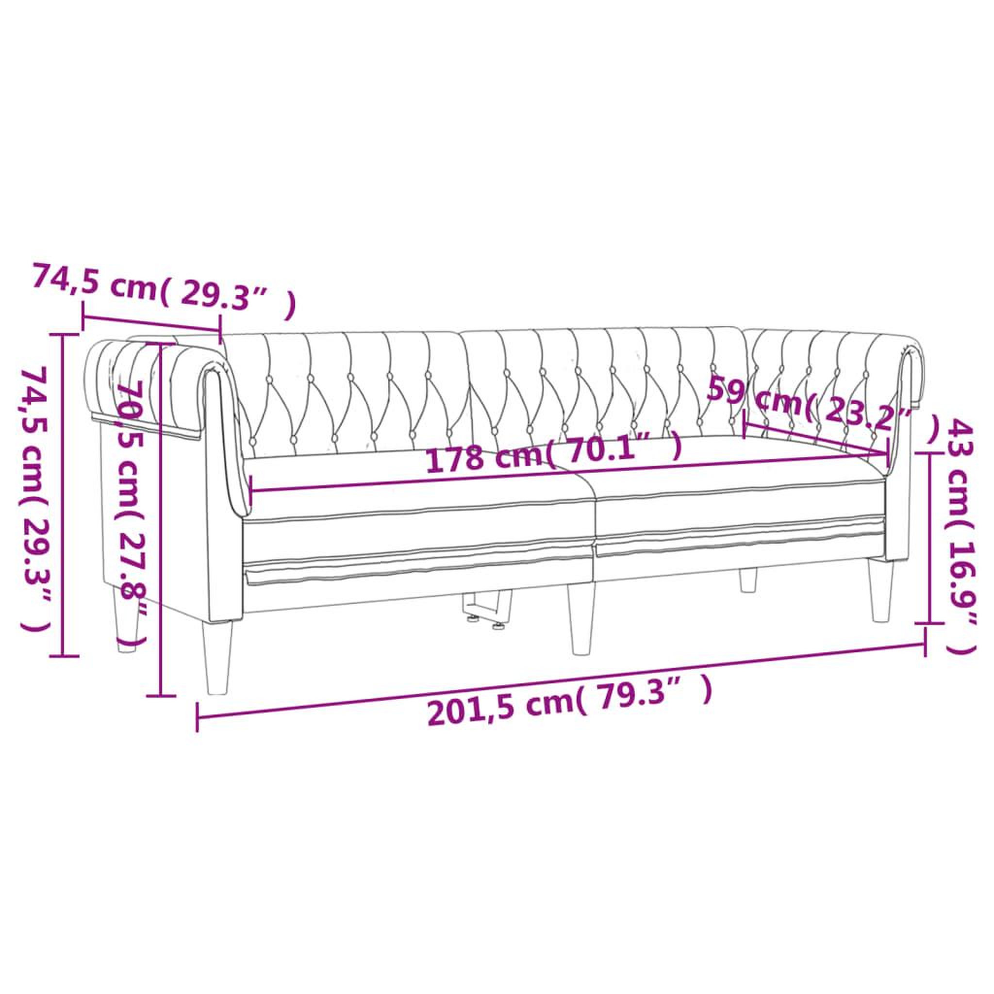Voir la diapositive 6 : VIDAXL Ensemble de canapes 3 pcs noir tissu
