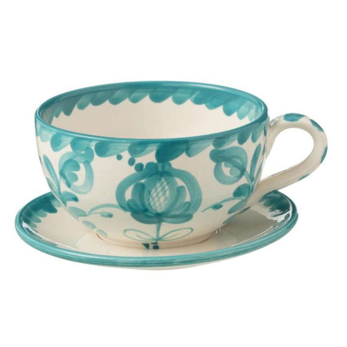 Paris Prix Tasse Avec Sous-Tasse en Céramique  Granada  50cl Bleu Aqua