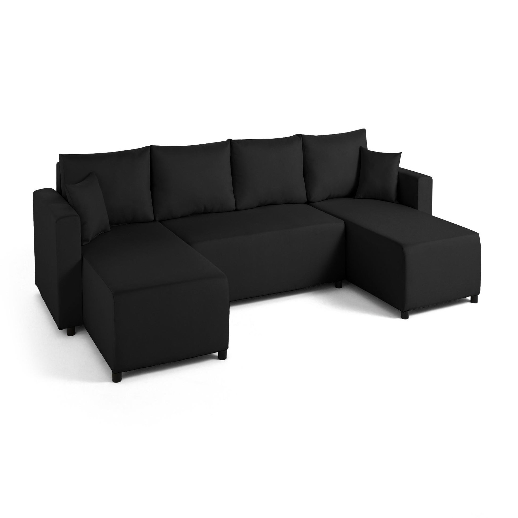 Voir la diapositive 2 : BEST MOBILIER Regala - canapé panoramique - 7 places - convertible avec coffre - en tissu