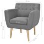 Voir la diapositive 5 : VIDAXL Fauteuil gris clair tissu