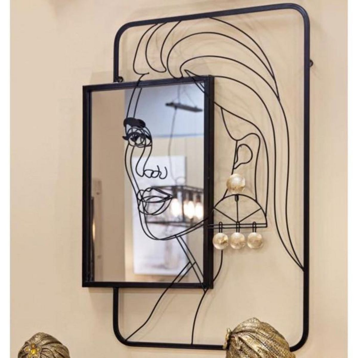 Paris Prix Miroir Mural Design  Éleanor  85cm Noir