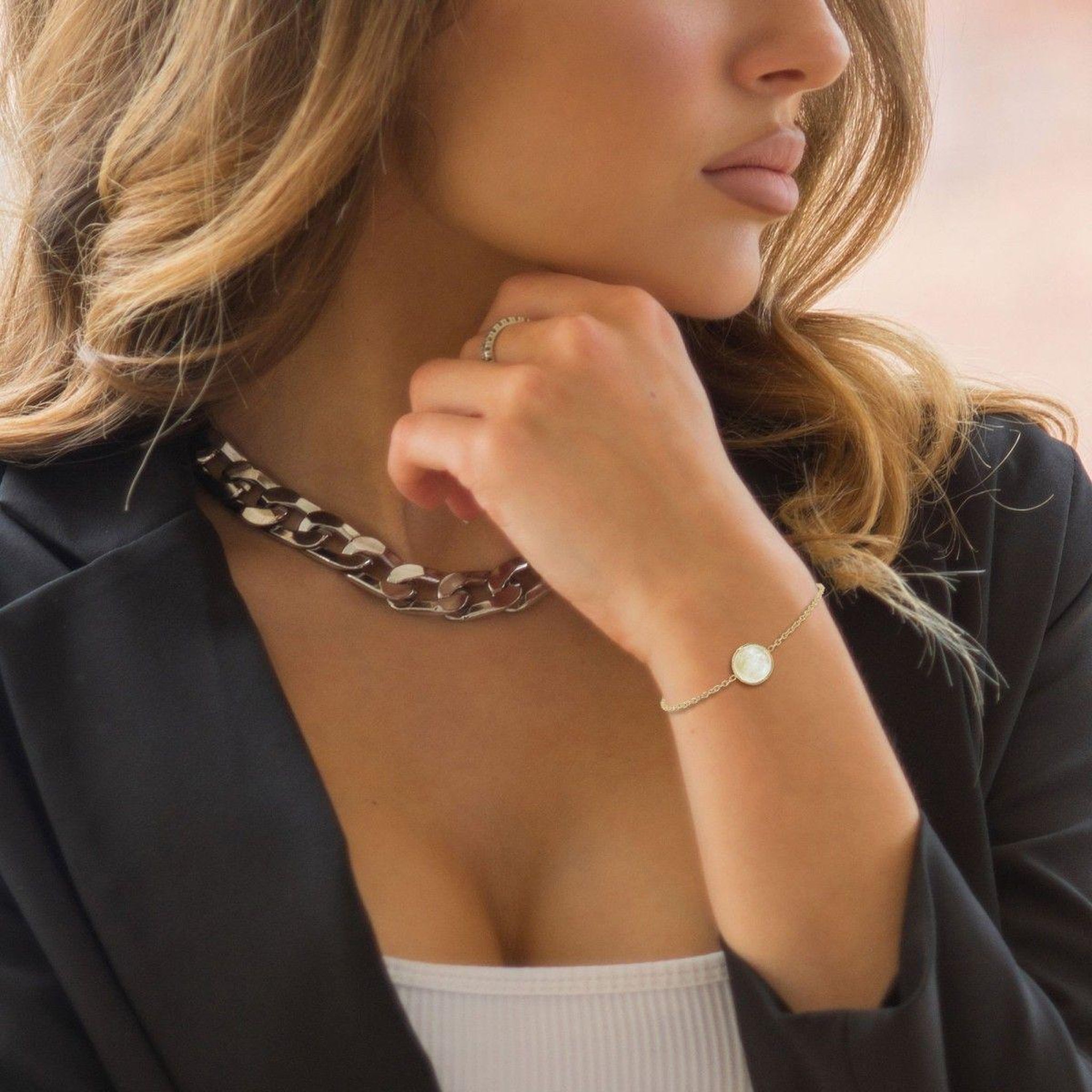 Voir la diapositive 2 : SC BOHEME Bracelet SC Bohème décoré d'un quartz blanc