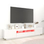 Voir la diapositive 4 : VIDAXL Meuble TV avec lumieres LED Blanc brillant 200x35x40 cm