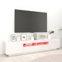 Voir la diapositive 4 : VIDAXL Meuble TV avec lumieres LED Blanc brillant 200x35x40 cm