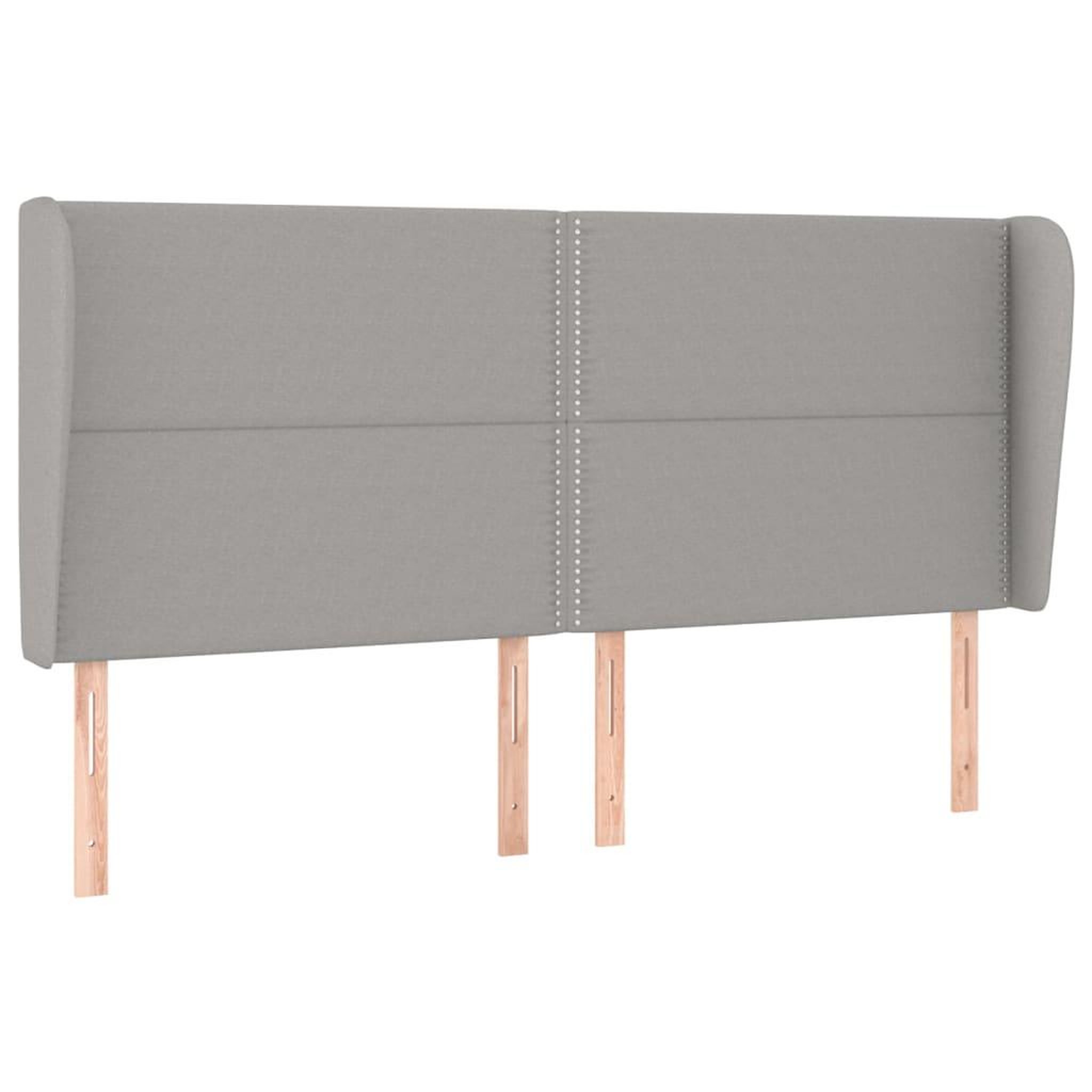 Voir la diapositive 2 : VIDAXL Tete de lit avec oreilles Gris clair 203x23x118/128 cm Tissu