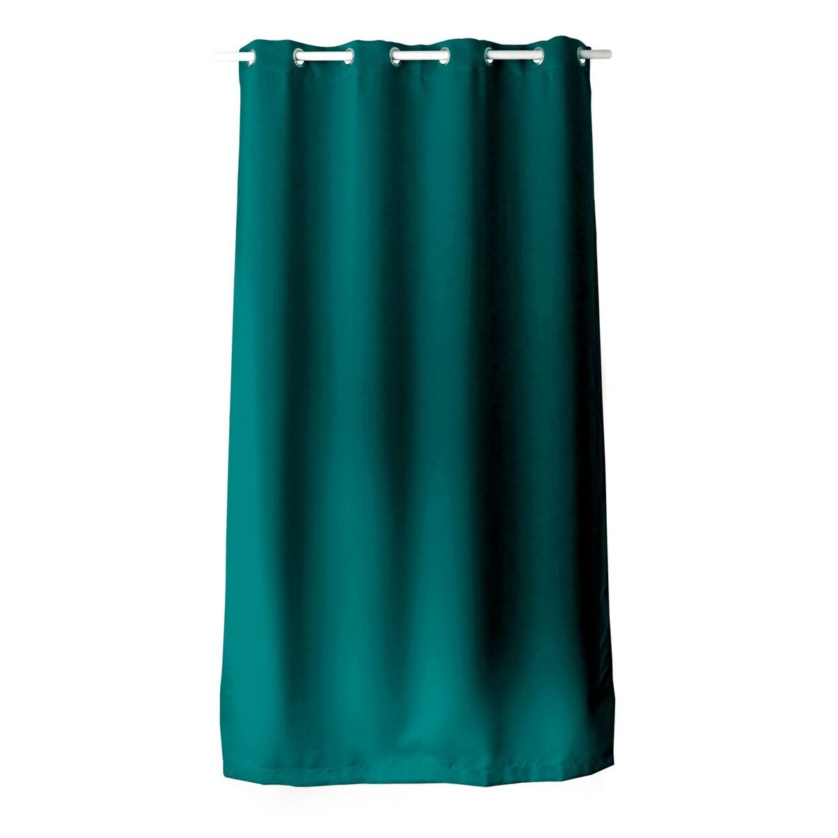 TOILINUX Rideau en toile unie Basic à 8 œillets - Longueur 240 cm x largeur 140 cm - Vert émeraude