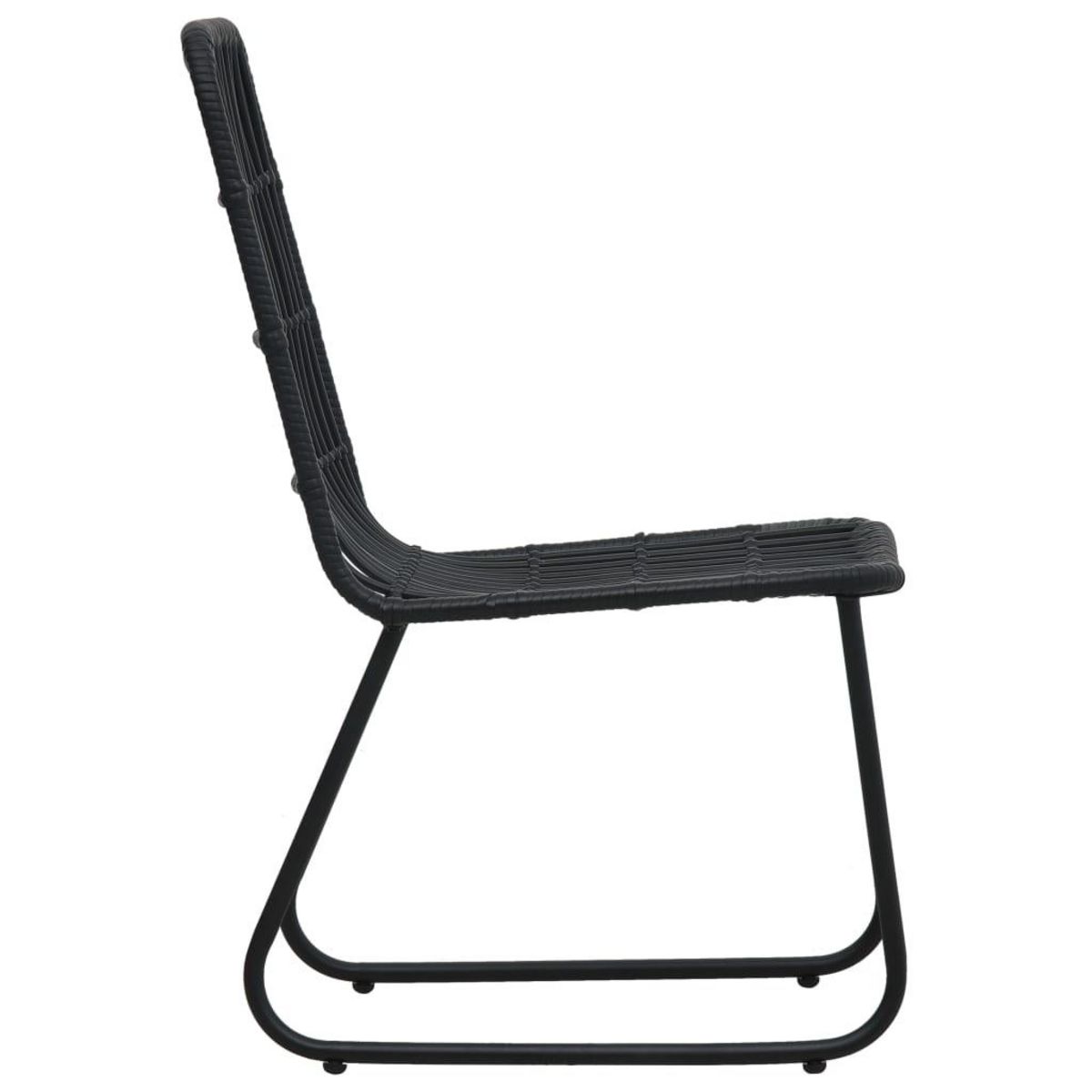 VIDAXL Chaises de jardin lot de 2 Resine tressee Noir