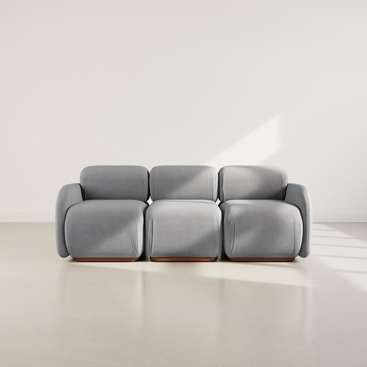 LISA DESIGN Penelope - canapé droit modulable 3 places en velours texturé