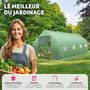 Voir la diapositive 4 : tectake Serre tunnel 27 m³ en forme de tente avec 8 fenêtres vert