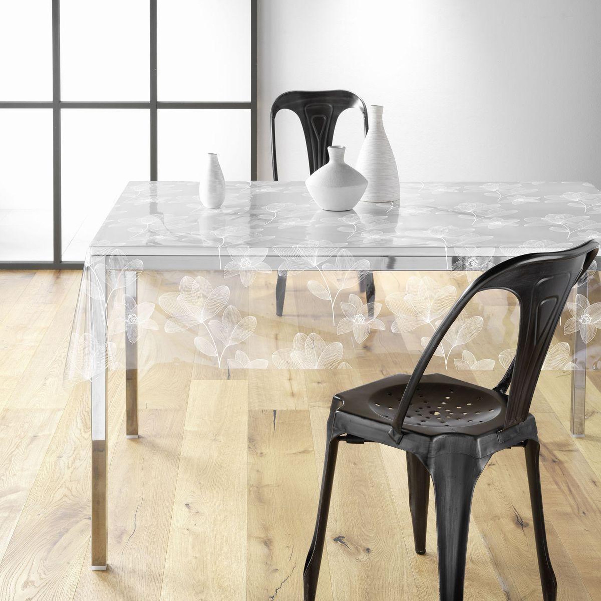 Douceur d'Intérieur Nappe toile cirée  danela  140x240cm blanc