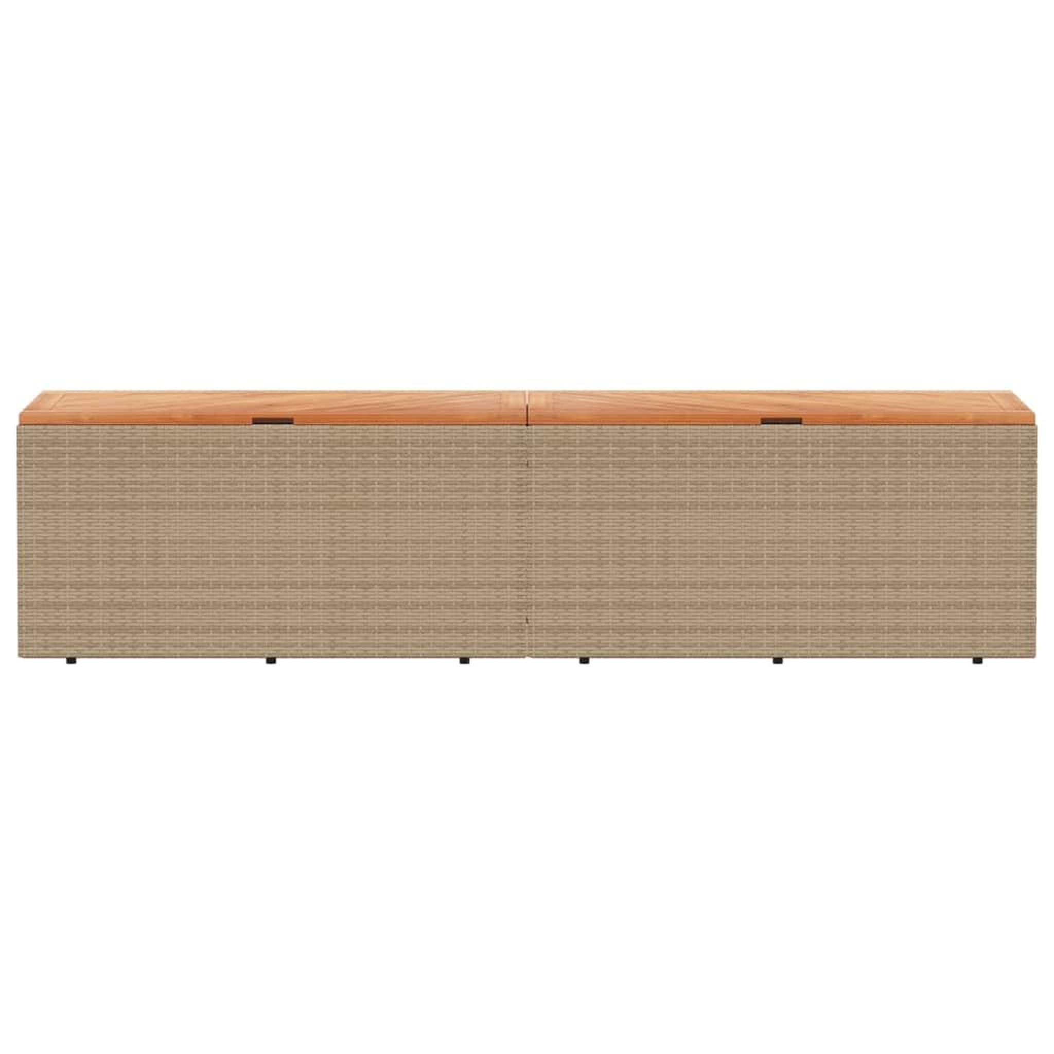 Voir la diapositive 4 : VIDAXL Boîte de rangement de jardin beige resine tressee bois d'acacia