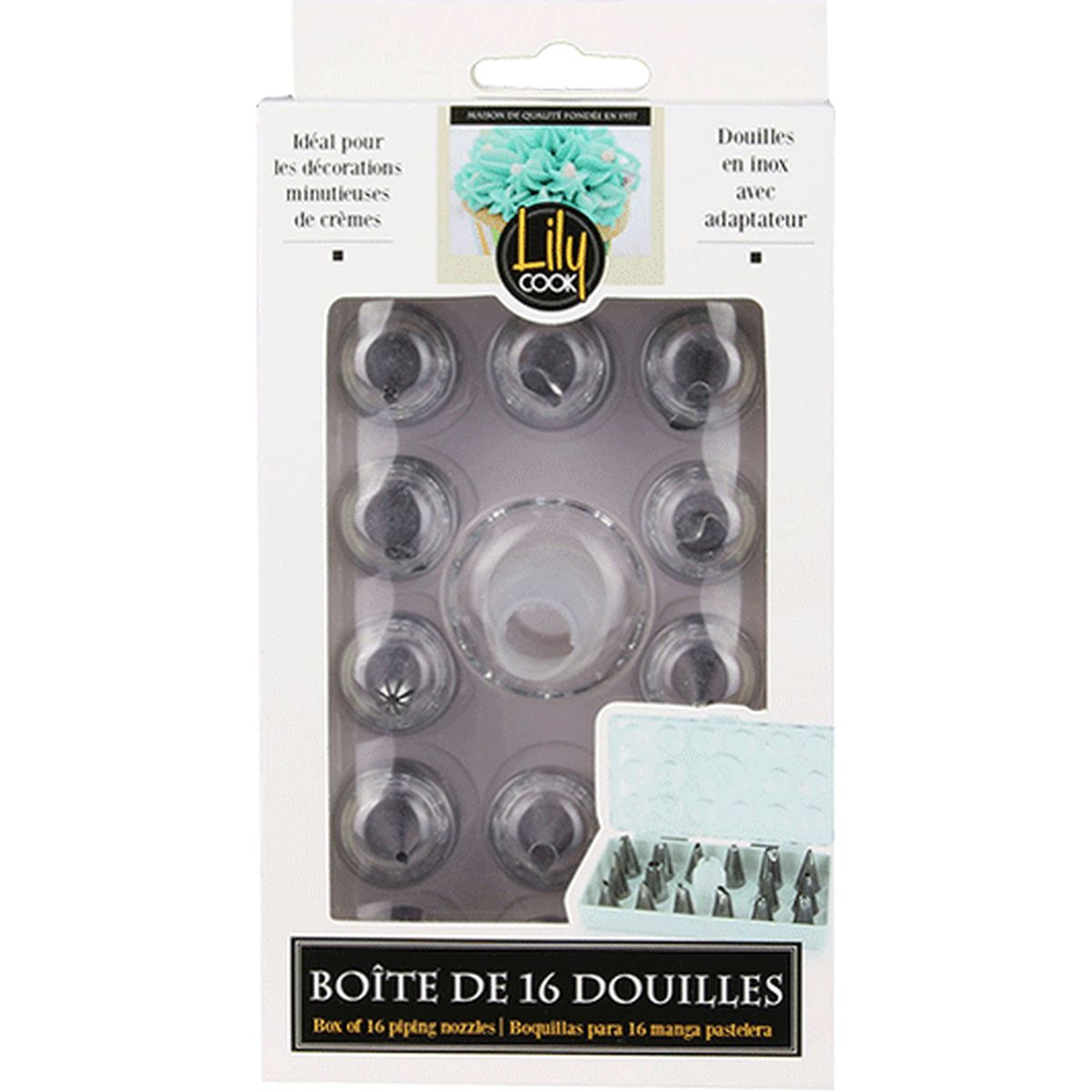 Voir la diapositive 4 : Boite à douilles 16 pièces  acier inoxydable