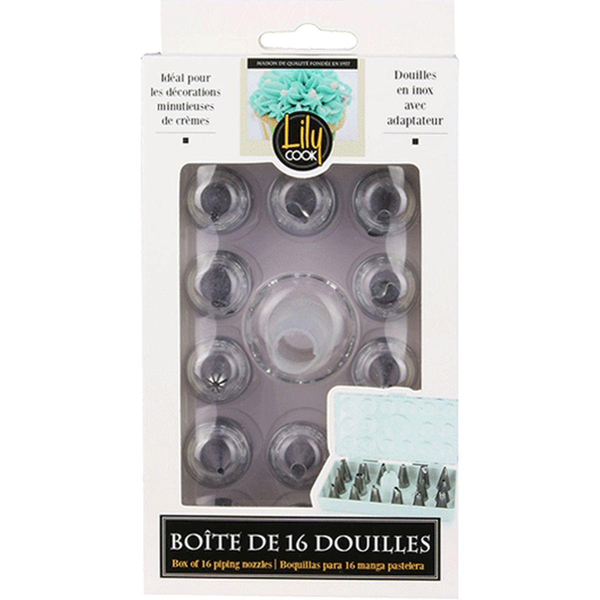 Boite à douilles 16 pièces  acier inoxydable