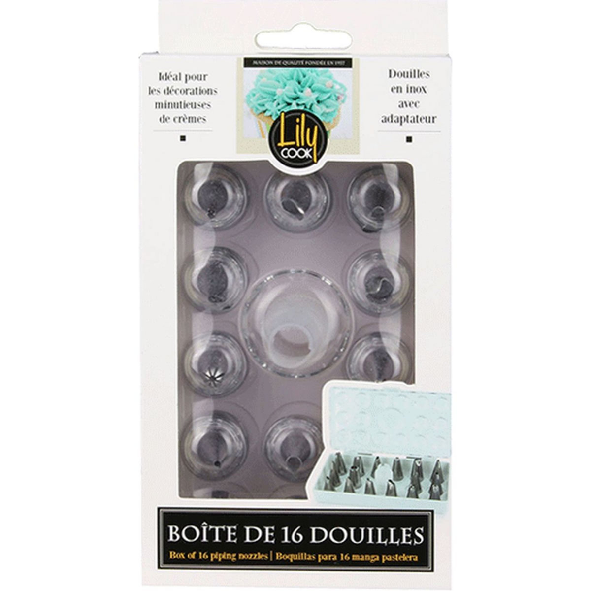 Boite à douilles 16 pièces  acier inoxydable