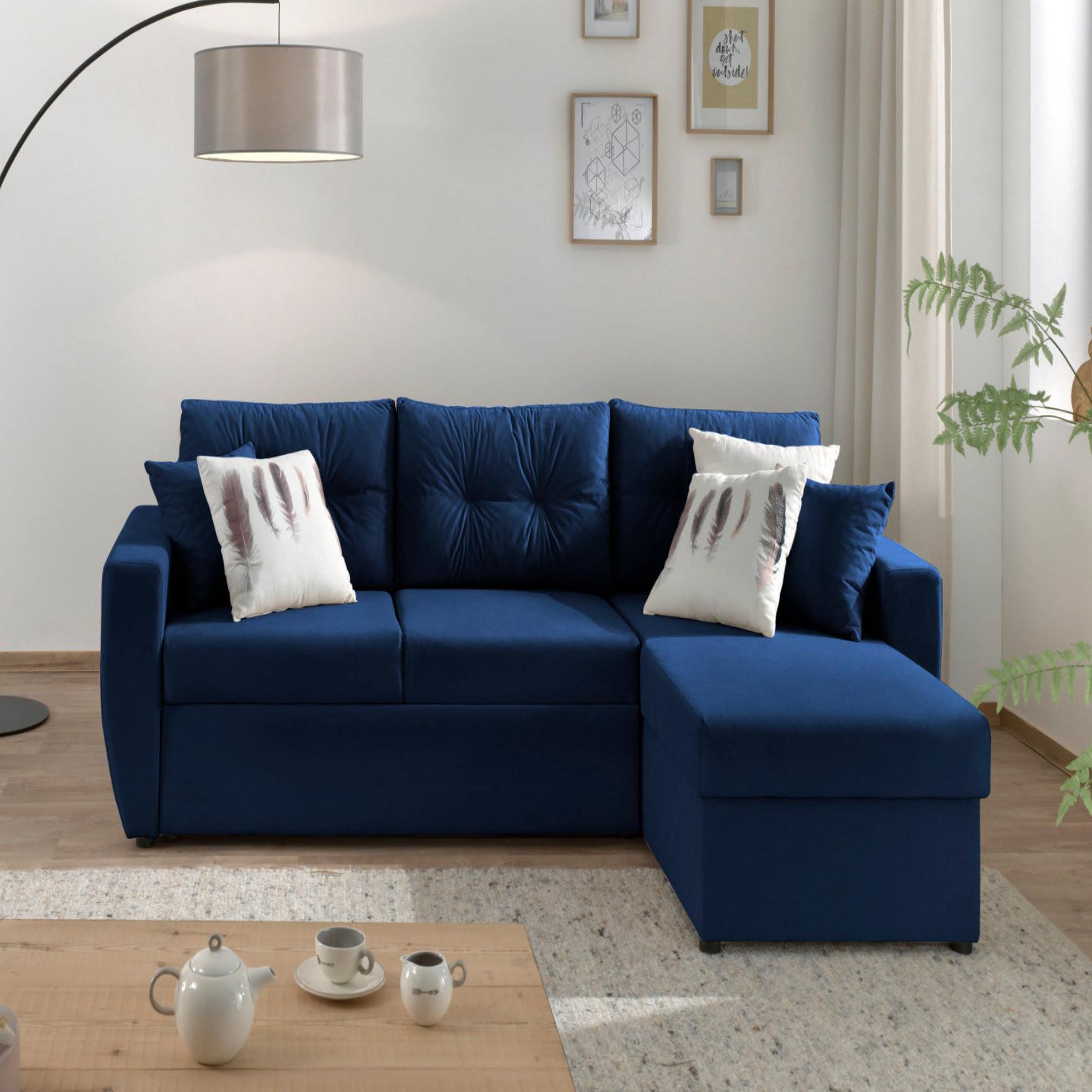 Voir la diapositive 2 : BEST MOBILIER Astoria - canapé d'angle réversible - convertible avec coffre - style contemporain- 4 places