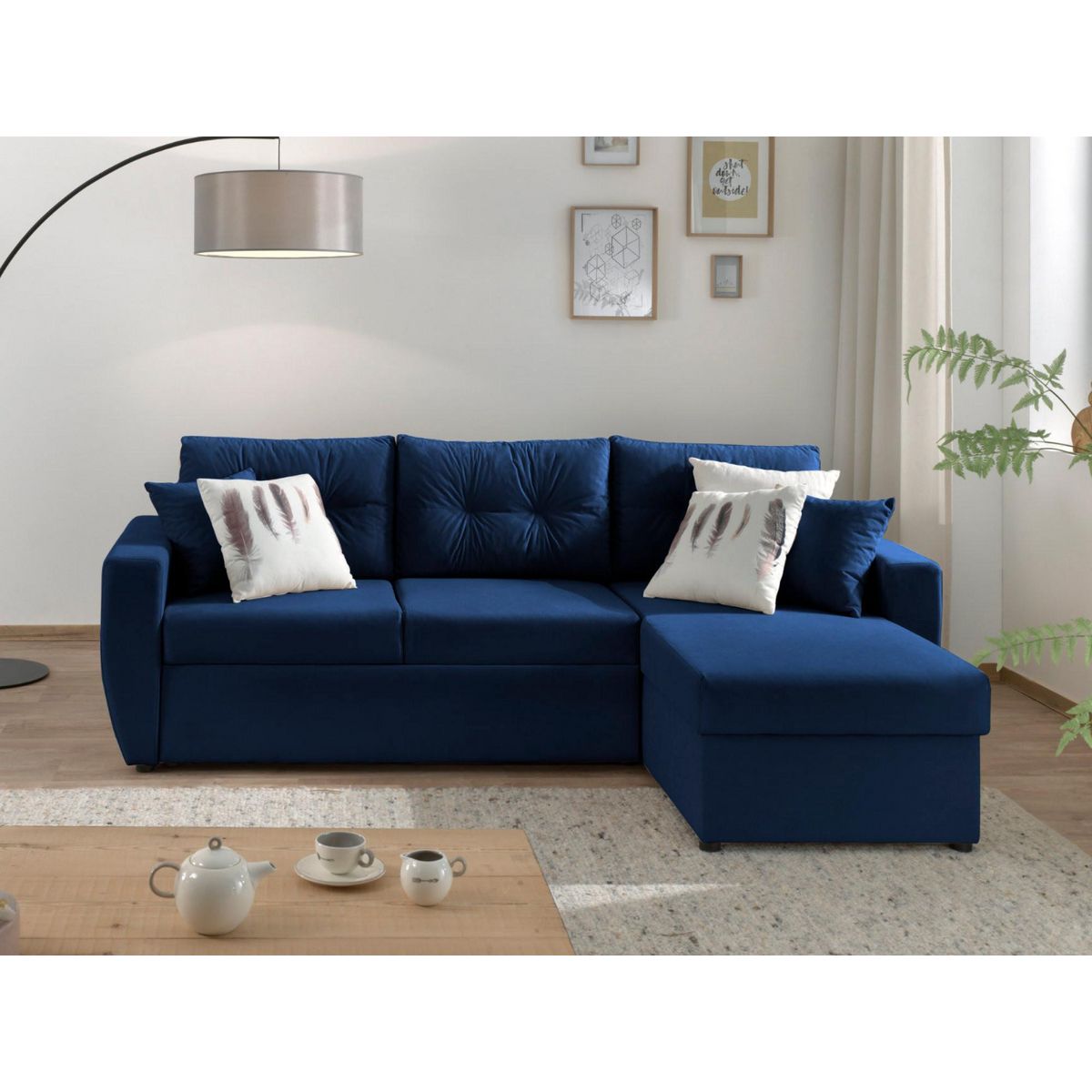 BEST MOBILIER Astoria - canapé d'angle réversible - convertible avec coffre - style contemporain- 4 places