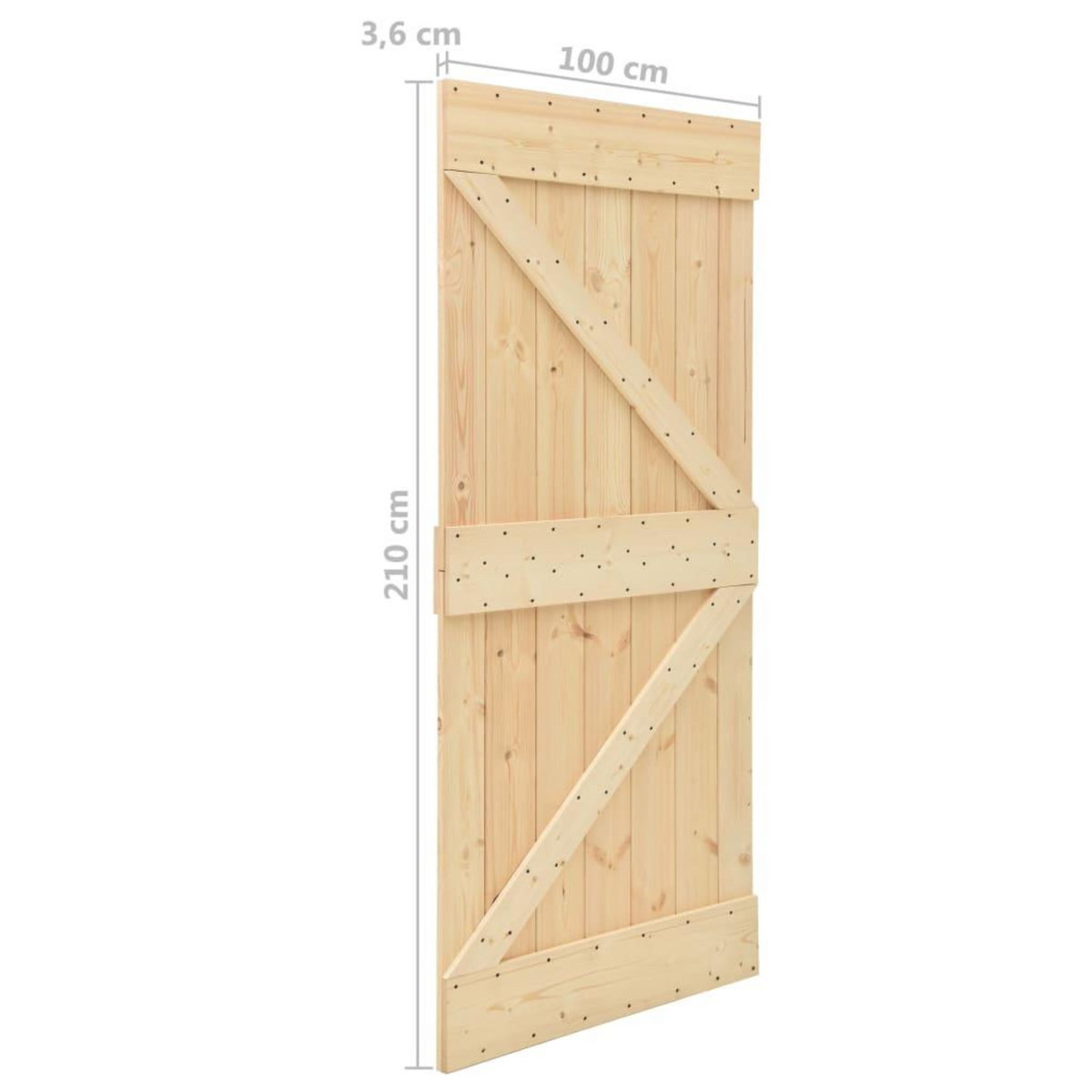 VIDAXL Porte coulissante et kit de quincaillerie 100x210 cm Pin massif