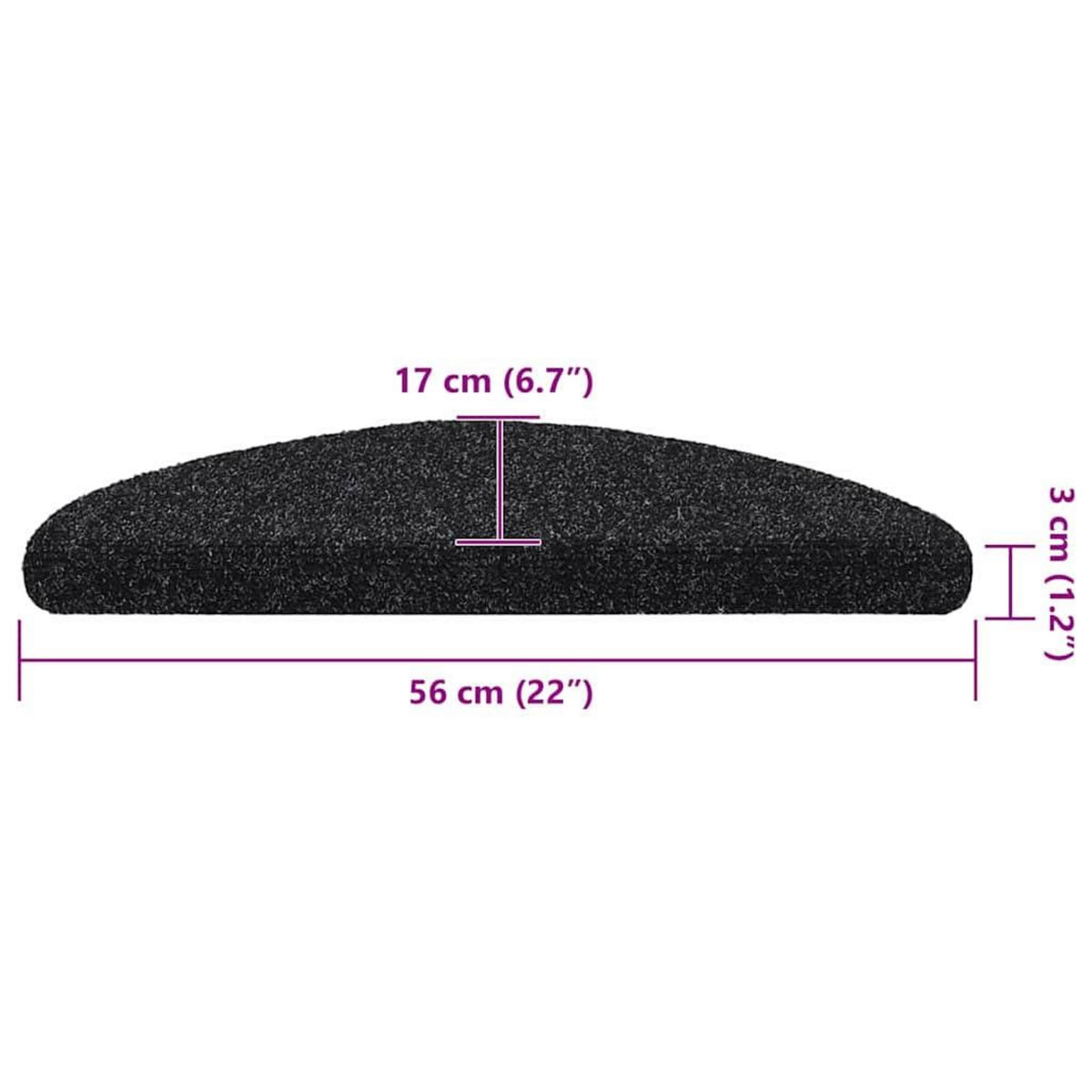 VIDAXL Tapis d'escalier auto-adhesifs 30 pcs noir 56x17x3 cm