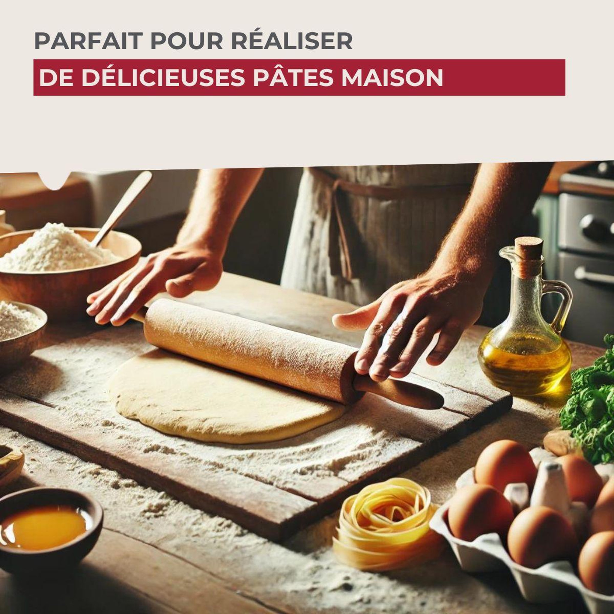 Voir la diapositive 5 : ZENKER Rouleau à pâtisserie en bois 25 cm fackelmann wood edition