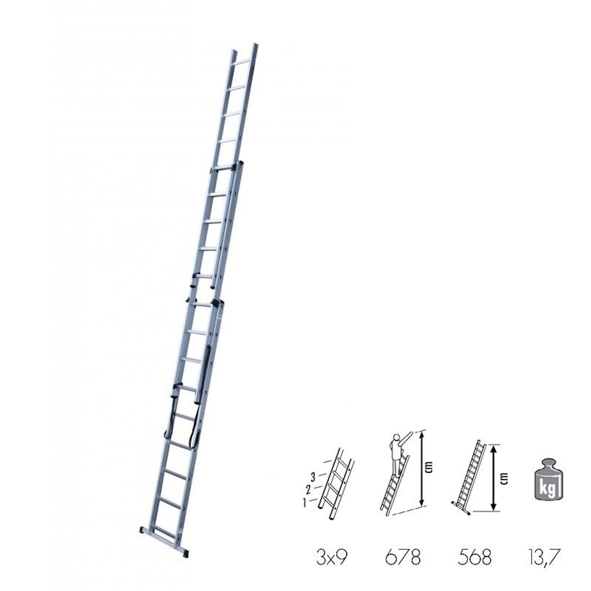 HAILO Echelle 3 plans 6m70 en aluminium - HOBBYSTEP
