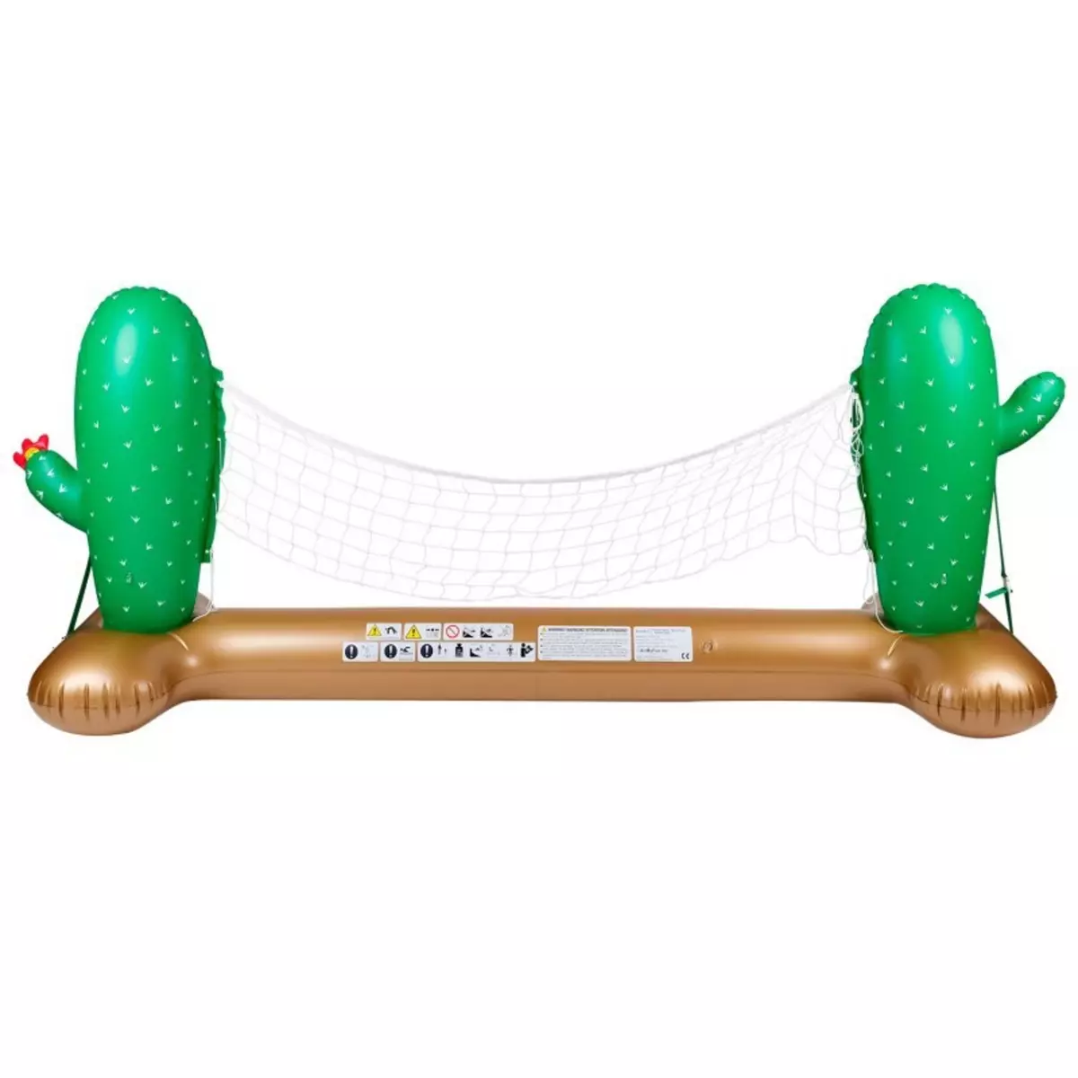 AIRMYFUN Filet de Volley Gonflable et Flottant pour Piscine & Plage, 274 x 165 x 37 cm - Design Cactus