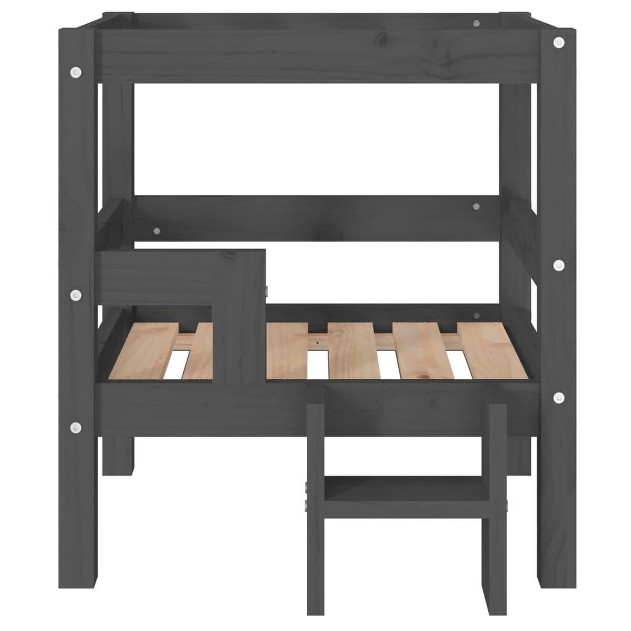 Voir la diapositive 5 : VIDAXL Lit pour chien Gris 55,5x53,5x60 cm Bois de pin solide