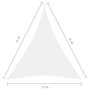 VIDAXL Voile de parasol tissu oxford triangulaire 3x4x4 m blanc