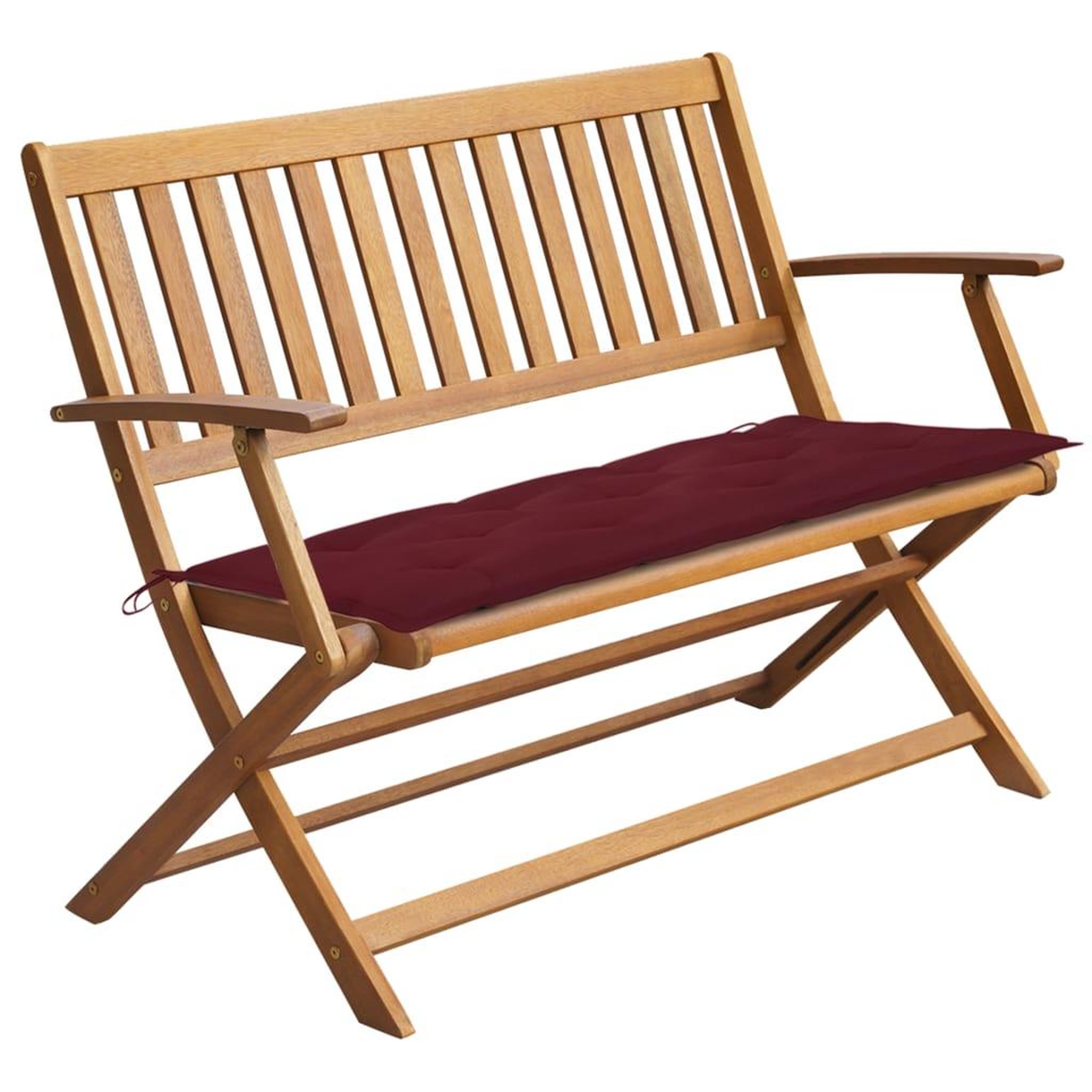 Voir la diapositive 1 : VIDAXL Banc de jardin avec coussin 120 cm Bois d'acacia massif